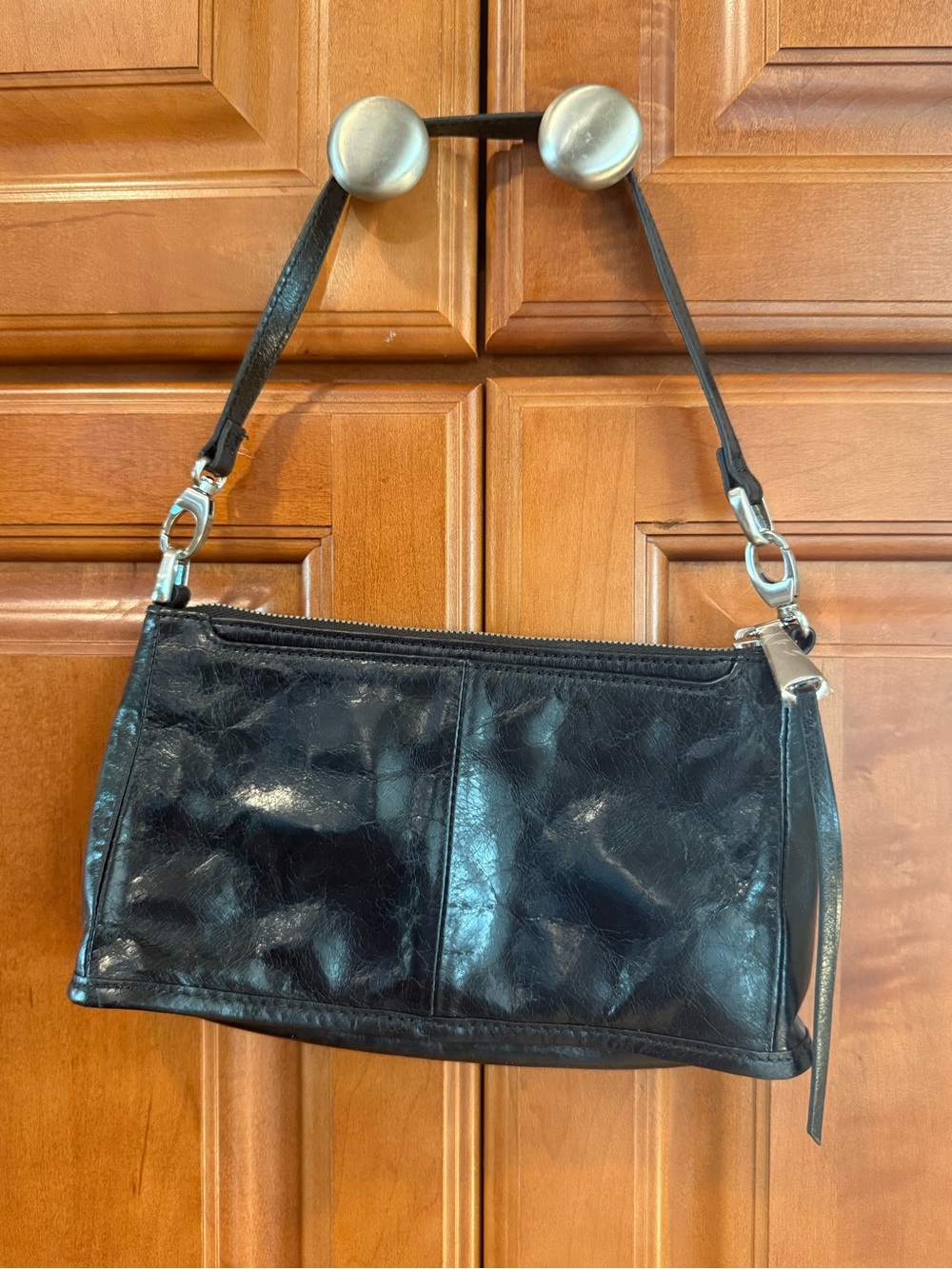 Hobo The Original Black Leather Mini Shoulder Bag – 9” x 5”